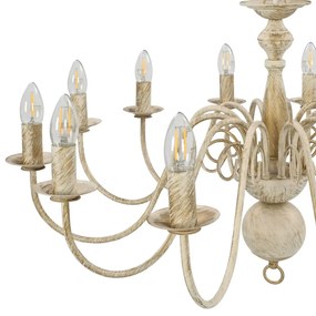 Lustre antigo de 12 lâmpadas E14 branco