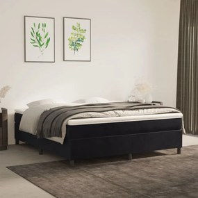 Estrutura de cama com molas 160x200 cm veludo preto