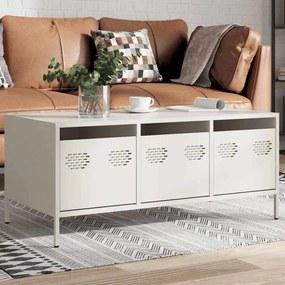 Mesa de centro 101,5x50x43,5 cm aço laminado a frio branco