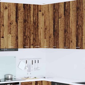 vidaXL Armário suspenso Madeira Antiga e Branco 57 x 57 x 100 cm