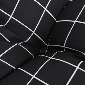 Almofadões cadeira encosto alto 2pcs tecido oxford xadrez preto