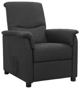 vidaXL Poltrona reclinável tecido cinzento-escuro