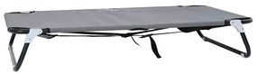 Cama de Cão Dobrável Cinza Claro Estrutura de Metal, Cama de Tecido