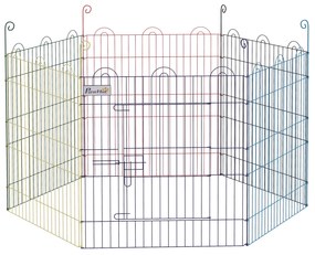 PawHut Parque para Animais de Estimação Parque para Cães Dobrável com 6 Painéis para Jardim Pátio Exterior Ø120x60 cm Multicor