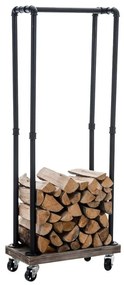 Suporte para lenha Forks 30 x 60 x 150 Preto