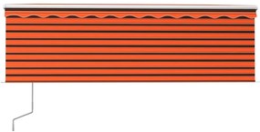 Toldo retrátil automático com estore 4,5x3 m laranja/castanho