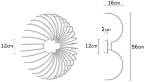 Aplique Aspendos – Branco – 16 cm de Diâmetro, 56 cm de Altura