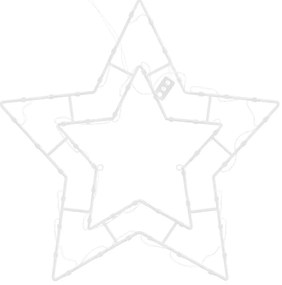 Luzes de Natal Silhueta da estrela 2 pcs 50 LEDs branco quente