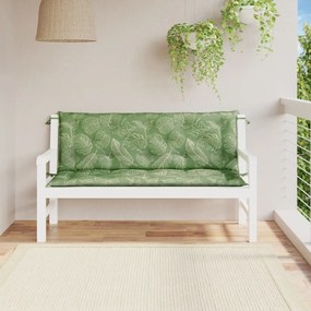 vidaXL Almofadões banco jardim 2 pcs 150x50x7 cm tecido padrão folhas