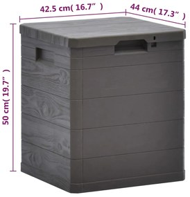 Caixa de arrumação para jardim 90 L castanho