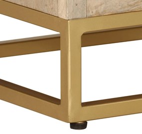 Mesa de cabeceira 40x30x50 cm madeira de mangueira maciça/ferro
