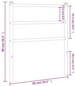 Cabeceira de cama 80 cm metal preto