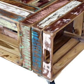 Mesa de centro 70x70x35 cm madeira reciclada maciça