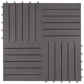 Ladrilhos de terraço 10 pcs 30x30 cm acácia maciça cinzento