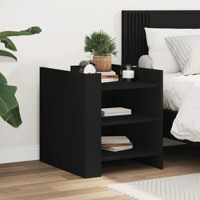 vidaXL Mesa cabeceira 45x50x50 cm derivados de madeira preto