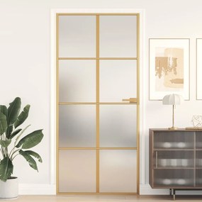 Porta interior 93x201,5 cm vidro temperado e alumÃnio dourado