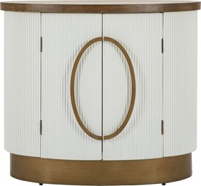 ARMÁRIO DE 2 PORTAS TOLOSA 79X48X67 CM BRANCO, CASTANHO E DOURADO