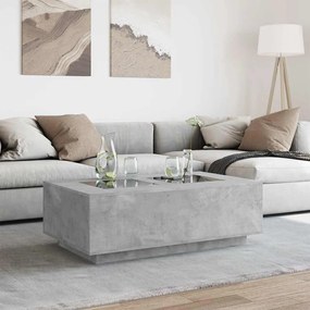 Mesa de centro luzes LED Infinity 116x69x40 cm cinzento cimento