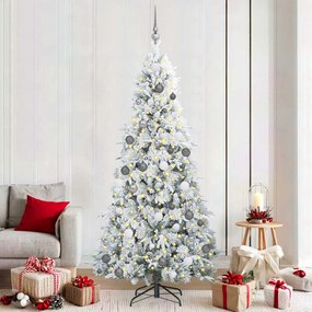 vidaXL Árvore de Natal Articulada Artificial Branco 210 cm PE e PVC