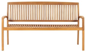 Banco de jardim empilhável c/ almofadão 159 cm teca maciça