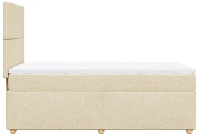 Cama com molas/colchão 90x200 cm tecido cor crème