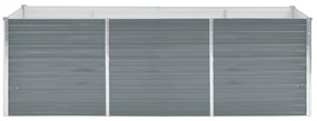 Canteiro elevado de jardim aço galvanizado 240x80x77cm cinzento