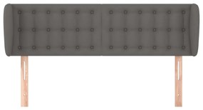 Cabeceira de cama c/ abas couro artificial 147x23x78/88cm cinza