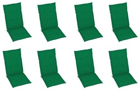 Cadeiras de jardim dobráveis c/ almofadões 8 pcs acácia maciça