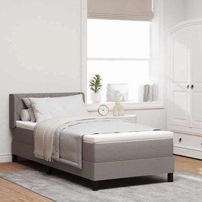 vidaXL Cama Box Spring com Colchão Taupe, 100 x 200 cm, Tecido.