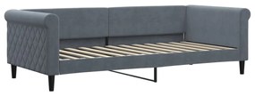 Sofá-cama com gavetão 90x200 cm veludo cinzento-escuro