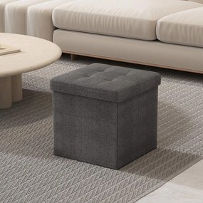 Banco com espaço de arrumação 30 x 30 x 30 cm cinzento escuro