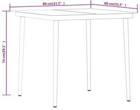 3 pcs conjunto de jantar para jardim com almofadões preto