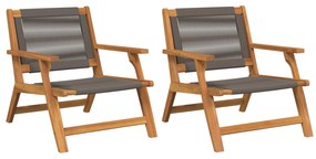 vidaXL Móveis de Jardim 2 pcs Cinzeto 78 x 67 x 73cm