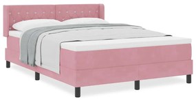 Cama Box Spring Rosa com Colchão 160x200 cm de Veludo