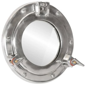 vidaXL Espelho de parede estilo escotilha Ø23 cm alumínio e vidro