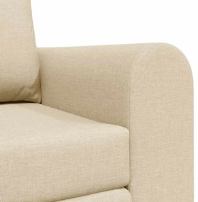Sofá Cama de Chão 2 em 1 Creme 148x71x83 cm Tecido