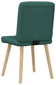 Cadeiras de jantar 4 pcs tecido verde escuro