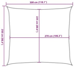 Para-sol estilo vela 160 g/m² 2,5x3 m PEAD castanho