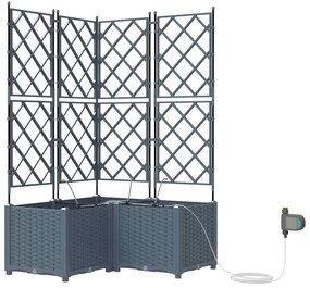 Jardineiras de Jardim 1 pc Cinzento-claro 80 x 80 x 142 cm