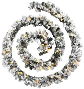 Grinalda de Natal com luzes LED 20 m PVC verde