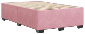 Estrutura de cama 120x200 cm veludo rosa