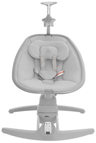 Cadeira baloiço para bebé eléctrico de lado a lado Spinny Cinzento