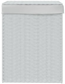 Cesto para roupa suja com tampa 46x33x60 cm vime PE branco