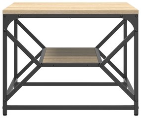 mesa de café com prateleira em carvalho Sonoma – 51x50x40 cm – feita d