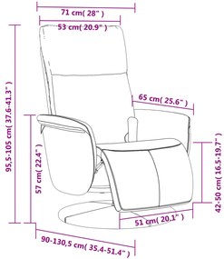 Poltrona massagens reclinável + apoio pés couro artif. castanho