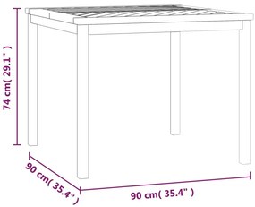 Mesa de jantar para jardim 90x90x74 cm madeira de acácia maciça