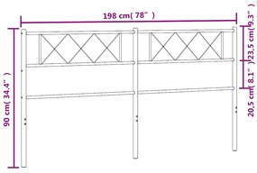 Cabeceira de cama 193 cm metal preto