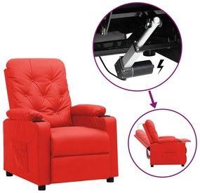 vidaXL Poltrona elevatória couro artificial vermelho