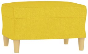 4 pcs conjunto de sofás com almofadões tecido amarelo-claro