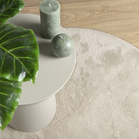Tapete "HUARTE" de Pile Curto, Macio e Lavável Bege 80x150 cm